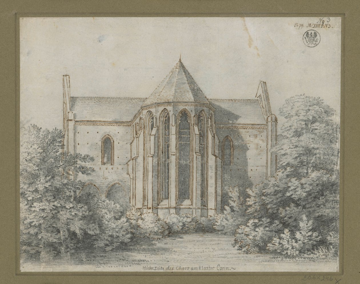 Monasterio de Chorin. Vista de la iglesia desde el este de Karl Friedrich Schinkel