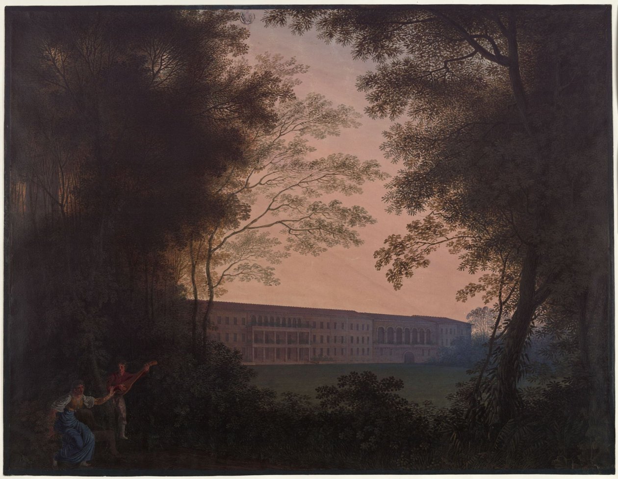 Köstritz. Castillo. Vista del lado del jardín de Karl Friedrich Schinkel
