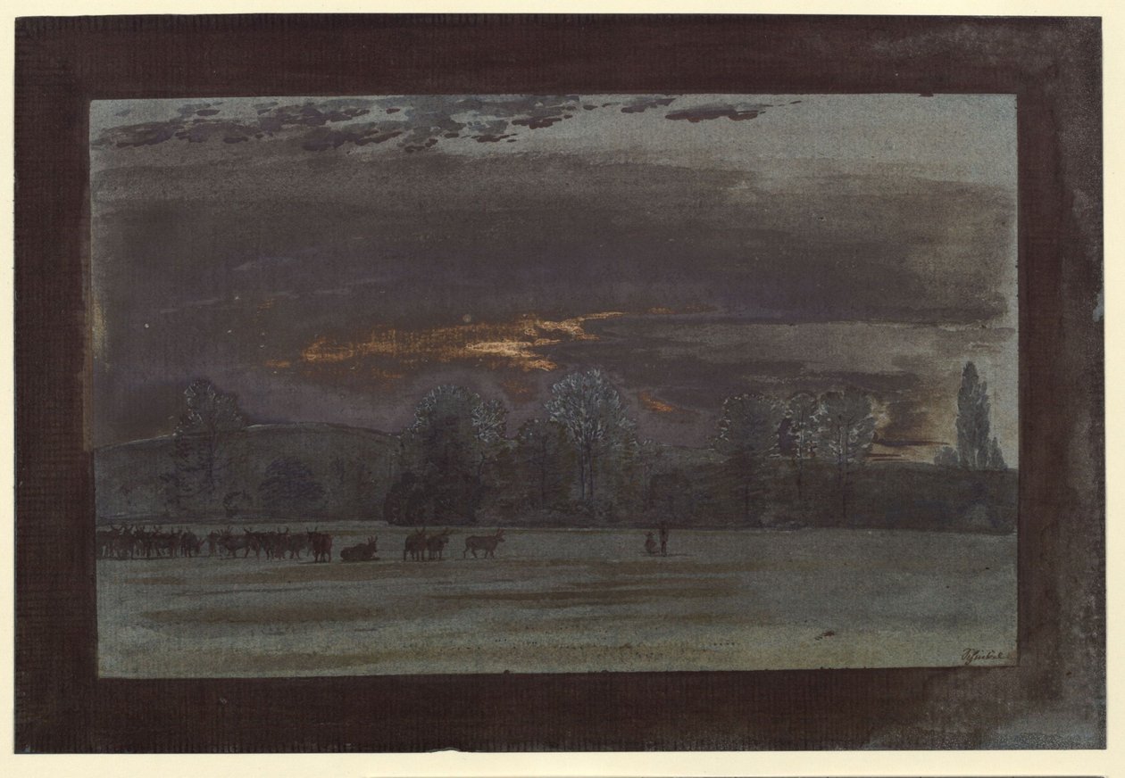 Paisaje con rebaño de ganado de Karl Friedrich Schinkel