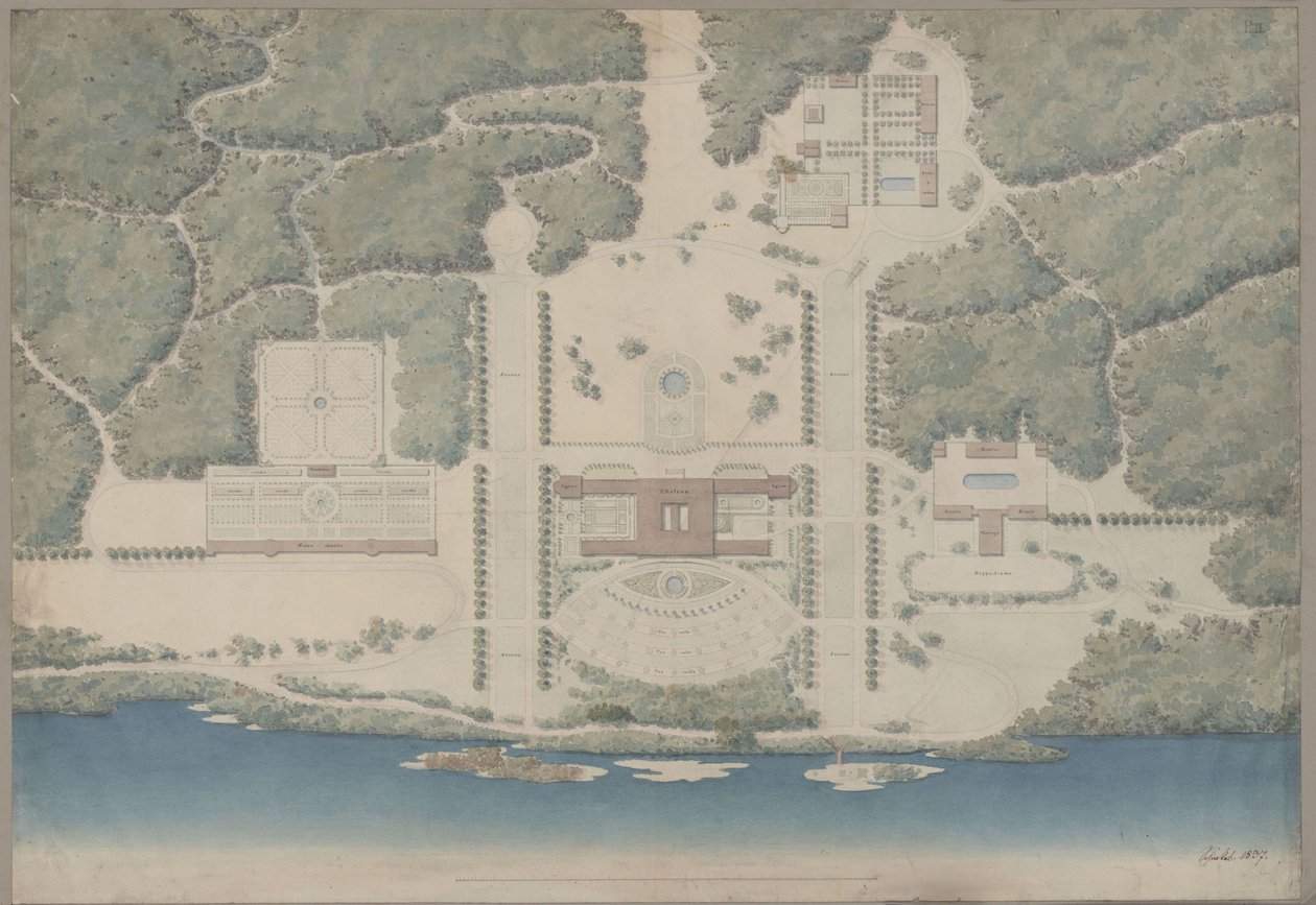 Lituania. Palacio Wittgenstein. Vista general de Karl Friedrich Schinkel