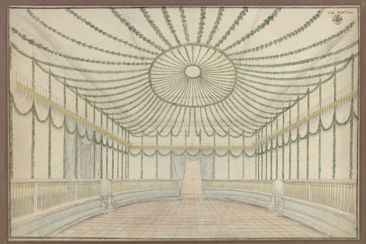 Merseburgo. Castillo. Proyecto para la decoración de una sala con motivo de las celebraciones de homenaje a Federico Guillermo III de Prusia de Karl Friedrich Schinkel