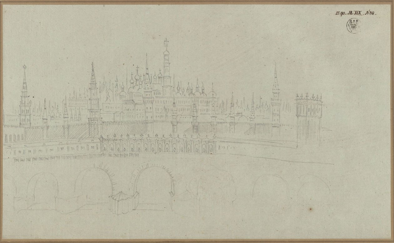 Moscú. Vista del Kremlin de Karl Friedrich Schinkel