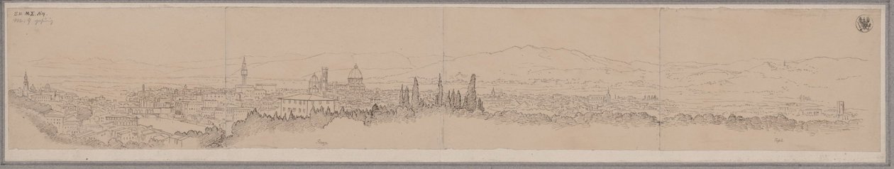 Vista panorámica de Florencia y Fiesole de Karl Friedrich Schinkel