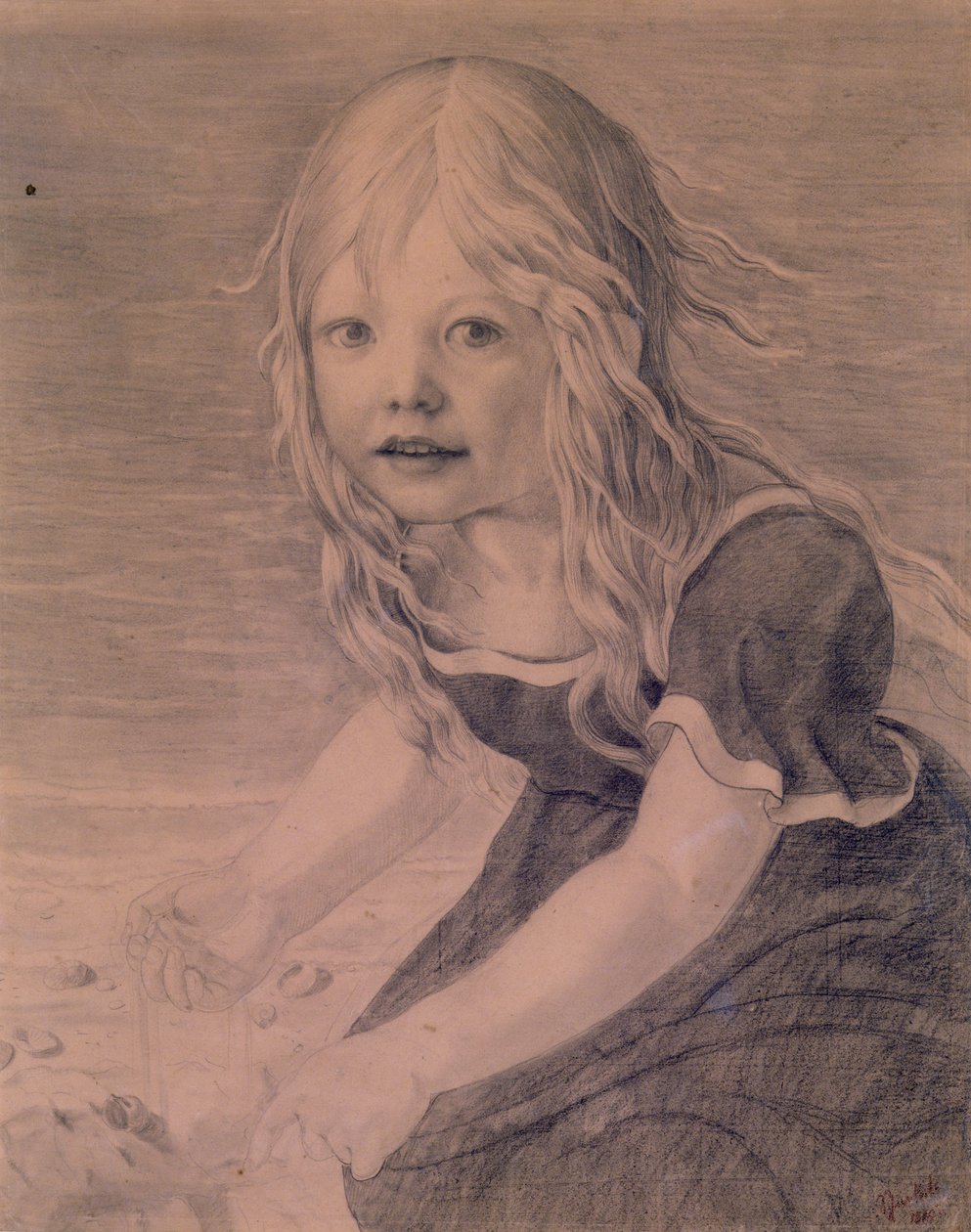 Retrato de la hija del artista, Marie, en la costa de Karl Friedrich Schinkel