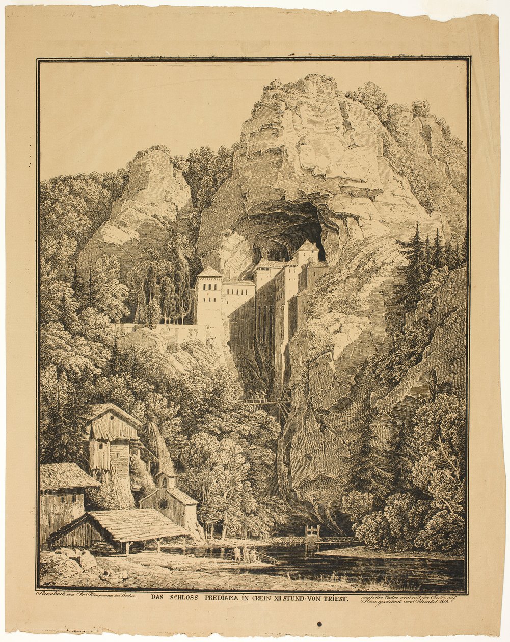 Castillo de Predjama en Krein, a doce horas de Trieste de Karl Friedrich Schinkel