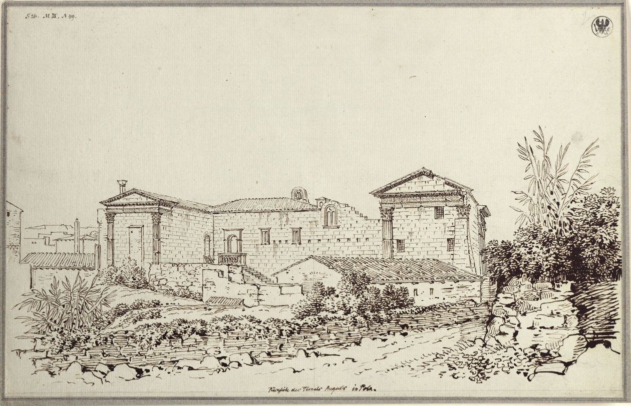 «La parte trasera del templo de Augusto en Pola» de Karl Friedrich Schinkel