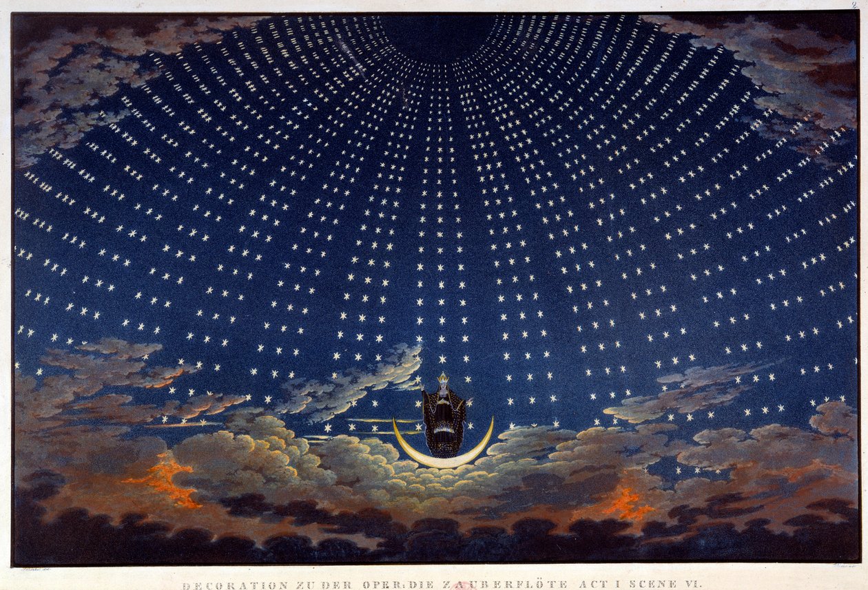 Escenografía para La flauta mágica, ópera de Wolfgang Amadeus Mozart, realizada por Karl Schinkel (1781-1841) de Karl Friedrich Schinkel