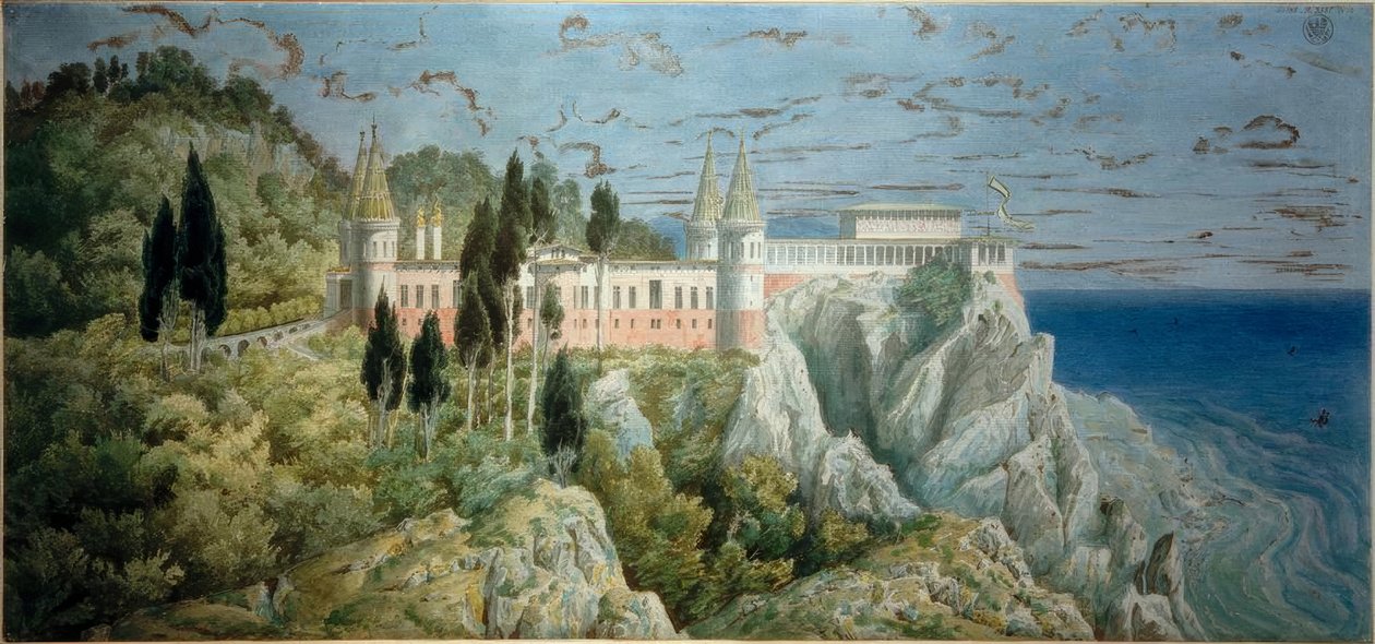 Castillo de Orianda, vista de Karl Friedrich Schinkel
