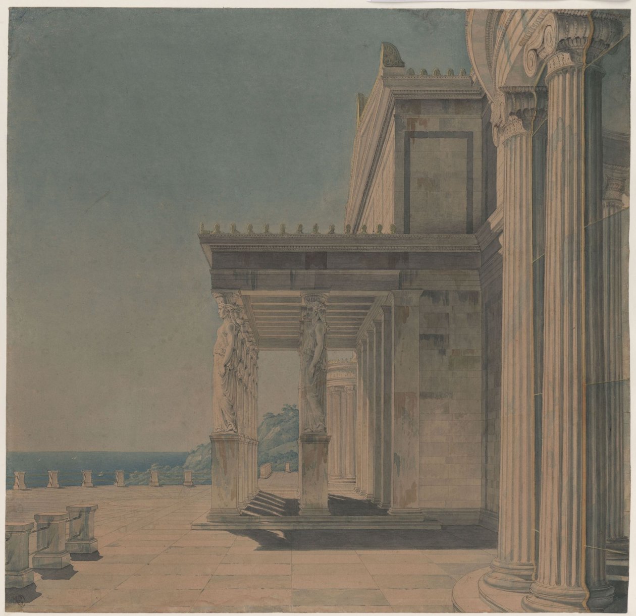 El castillo de Orianda, en Crimea. Diseño de estilo antiguo. Sala de Corinto de Karl Friedrich Schinkel