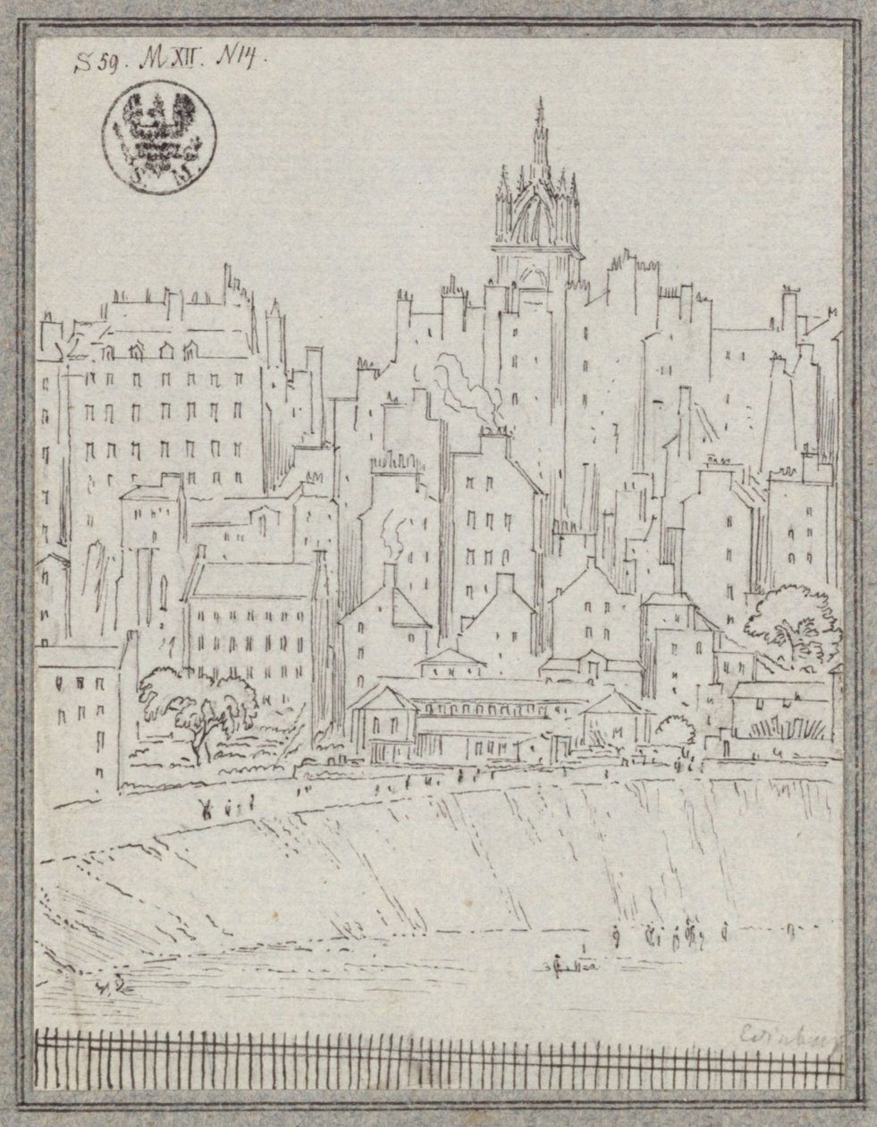 Vista de Edimburgo con casas de Karl Friedrich Schinkel