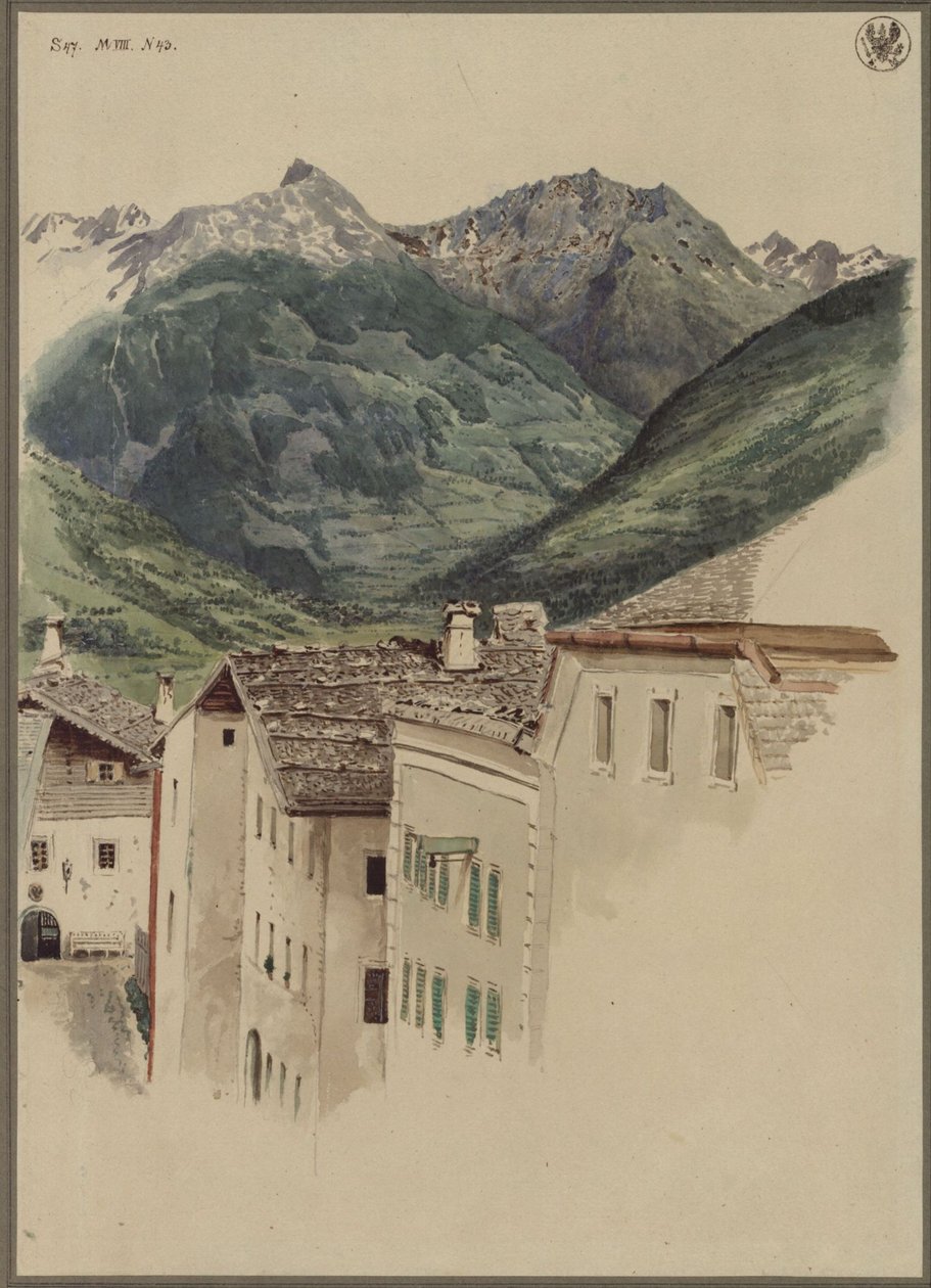Calle de Hofgastein con vistas al Hüttelkogel, al Graukogel, al macizo del Feuerseng y a la Gamskarspitze de Karl Friedrich Schinkel