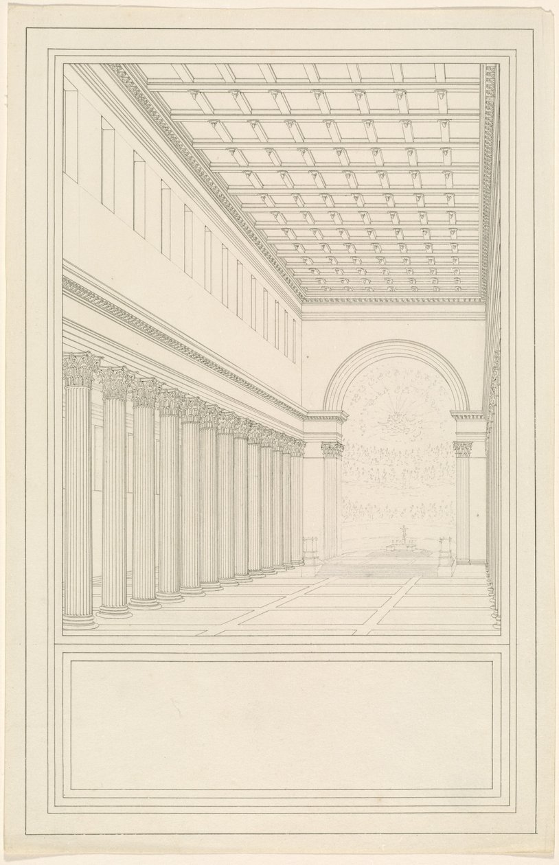 La Nave y el Ábside, sin Transepto, de una Catedral para Berlín de Karl Friedrich Schinkel
