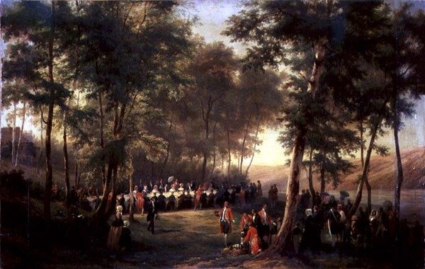 Almuerzo ofrecido por Luis Felipe para la Reina Victoria en el Bosque de Eu, 6 de septiembre de 1843 de Karl Girardet