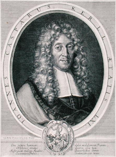 Johann Caspar Kerll (1627-93) grabado por Monachy (grabado) de Karl Gustave (after) Amling