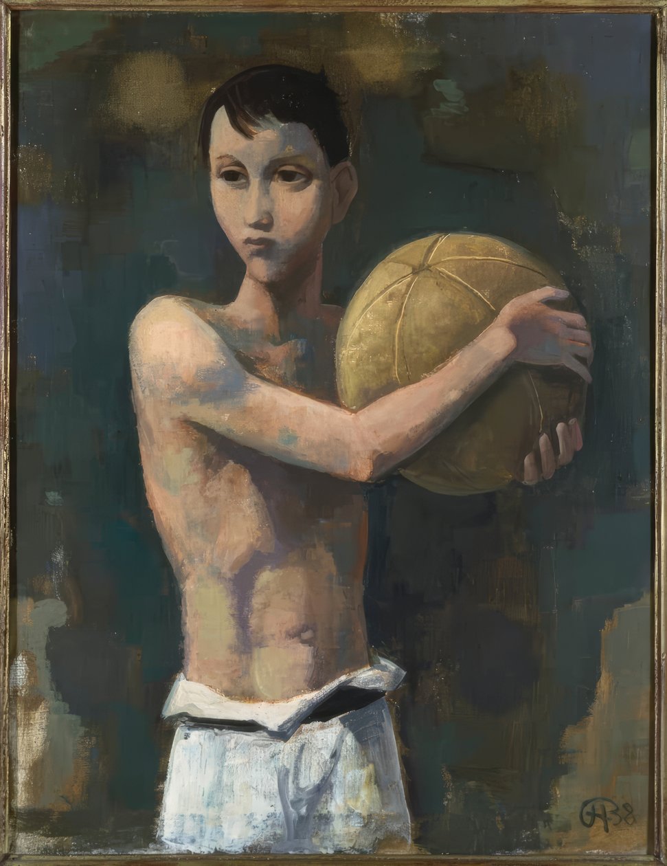 Niño con balón de fútbol de Karl Hofer