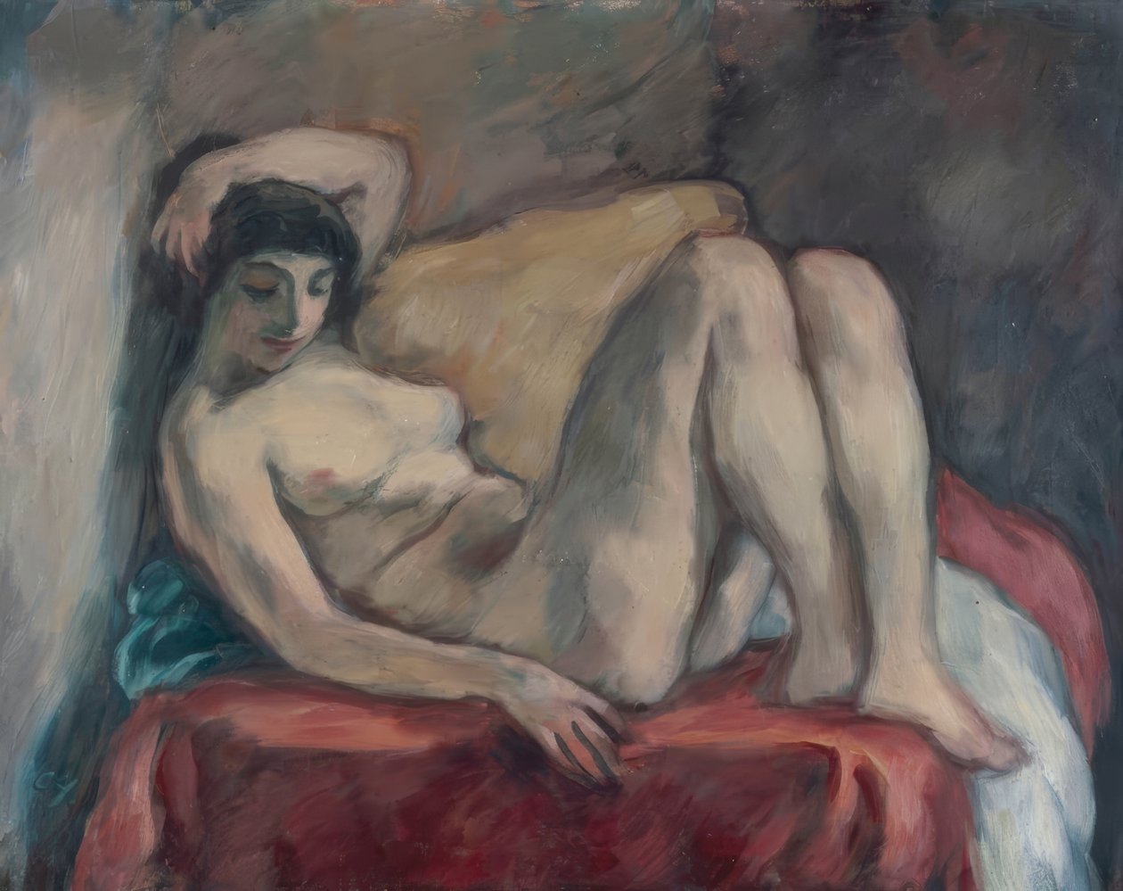 Desnudo femenino recostado de Karl Hofer