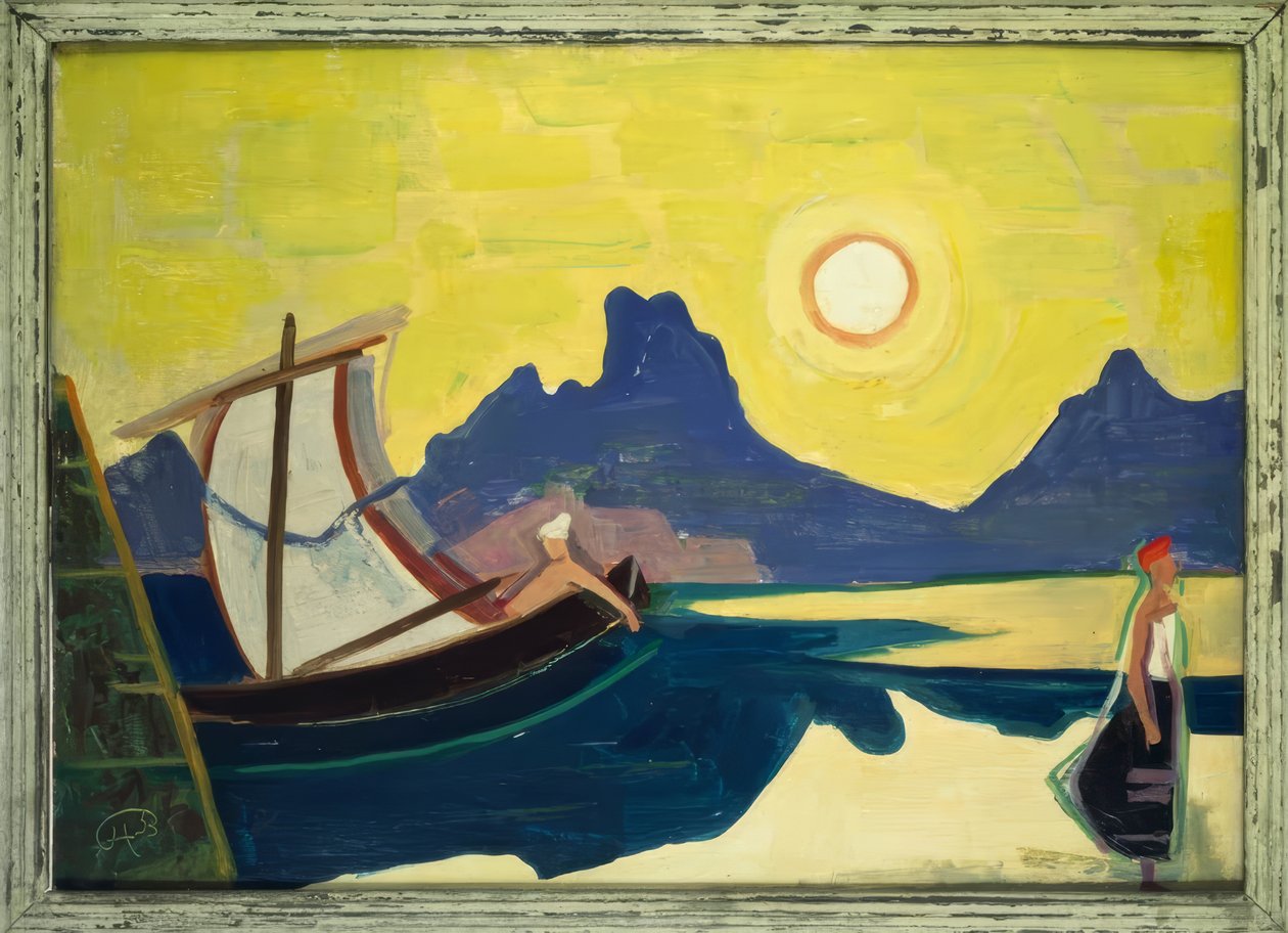 Lago y montañas de Karl Hofer