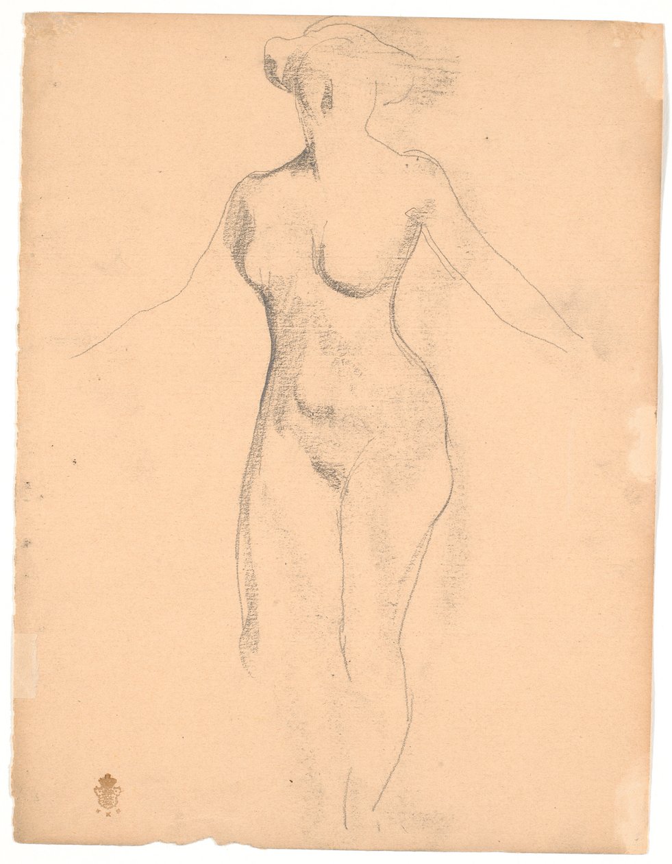 Modelo femenina desnuda de pie vista desde arriba de Karl Isakson
