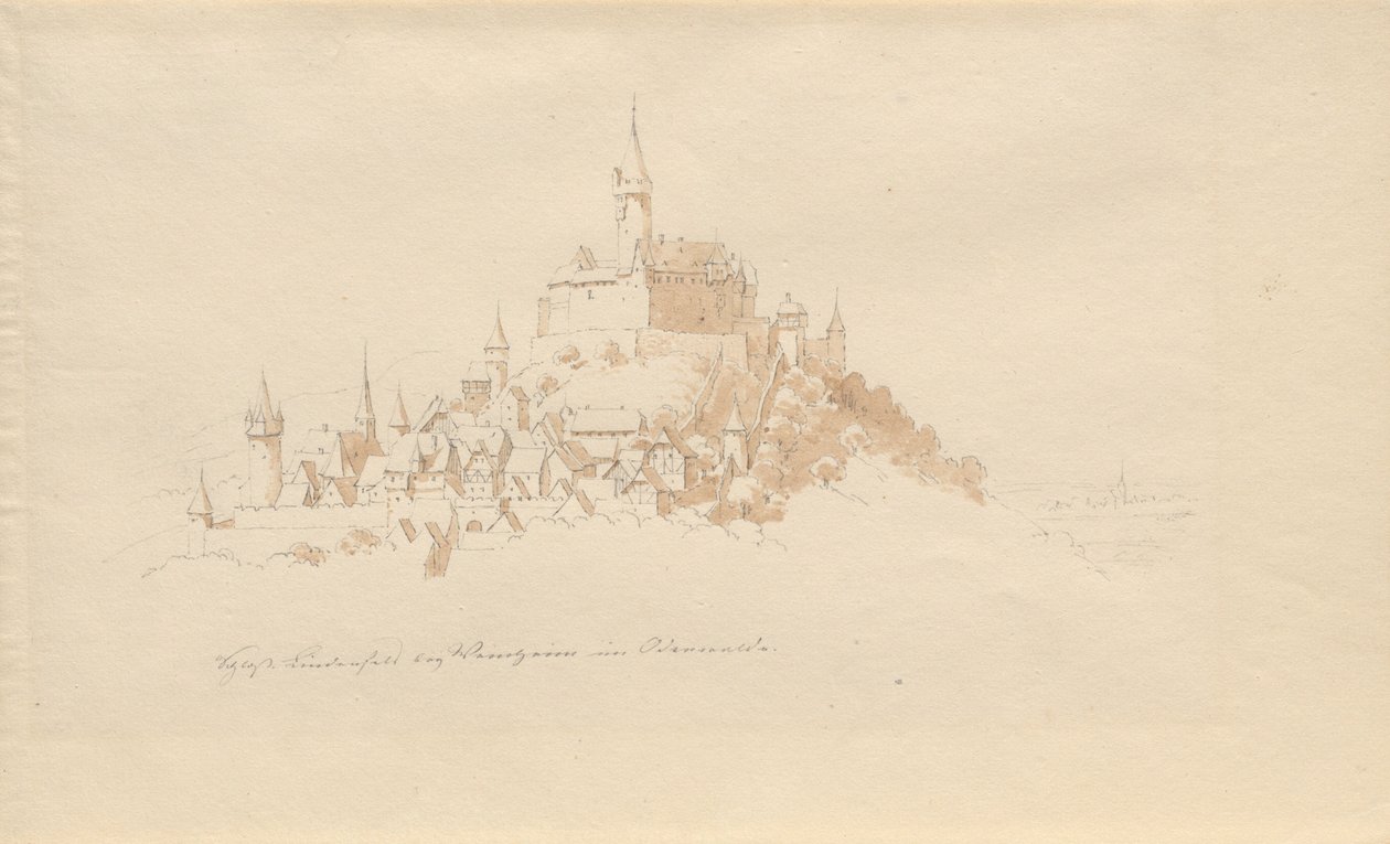 Castillo Lindenfels en Weinheim en el Odenwald de Karl Julius Von Leypold