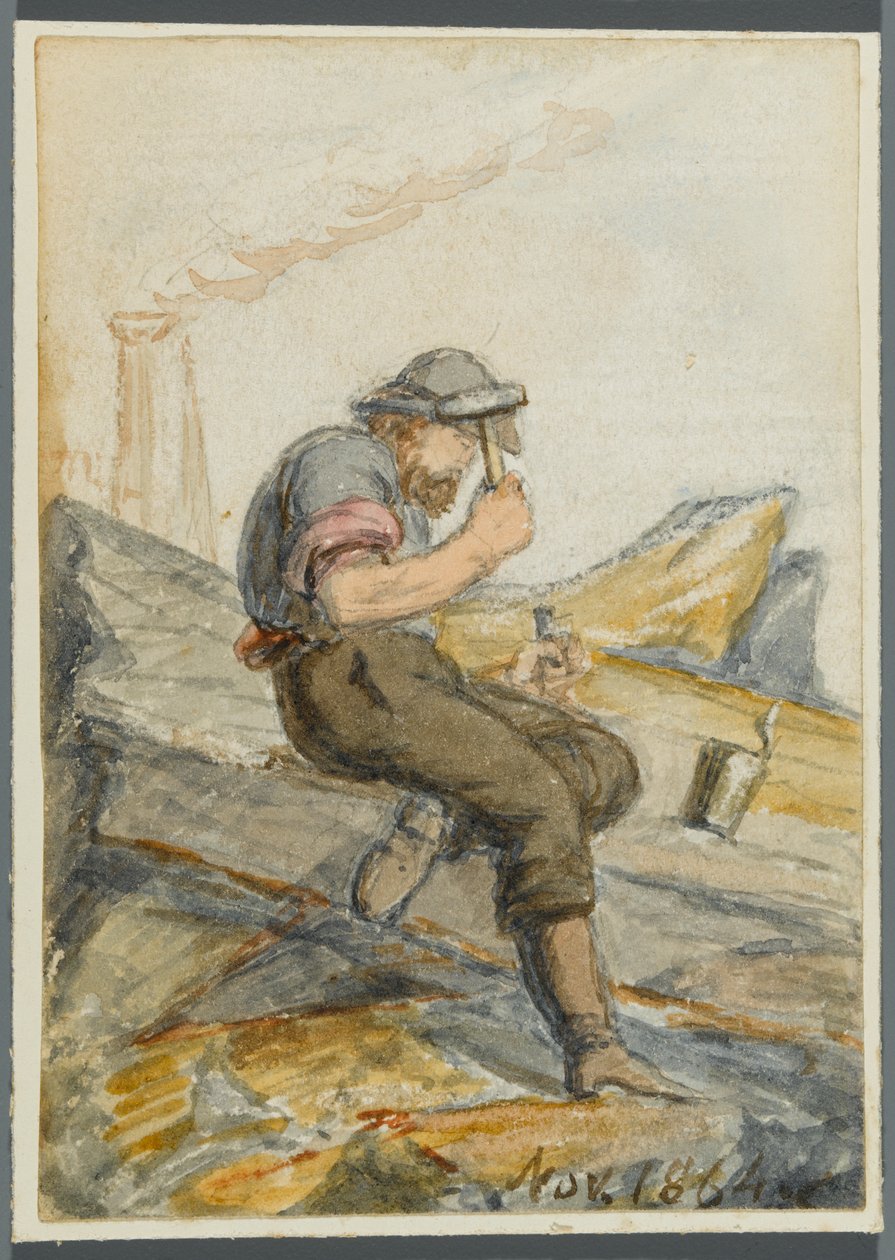Trabajador de piedra, 1864 de Karl L.H. Mueller