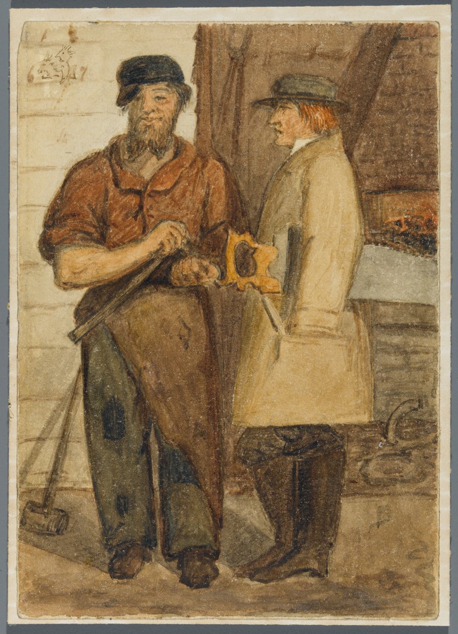 Dos trabajadores de piedra, 1864 de Karl L.H. Mueller