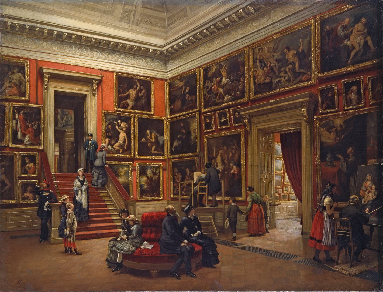 En la galería de Dresde, 1881 de Karl Louis Preusser