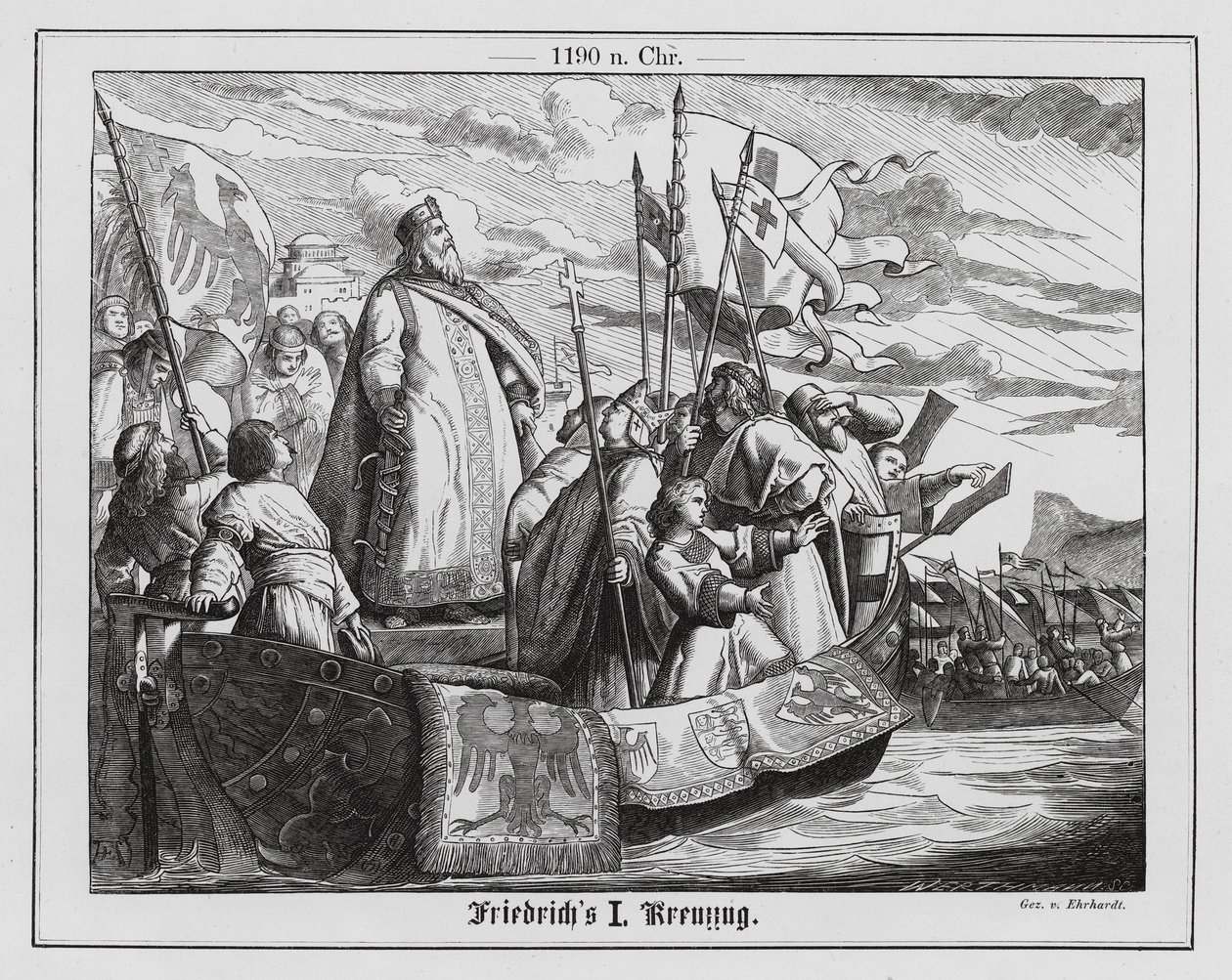 El emperador Federico I en la Tercera Cruzada de Karl Ludwig Adolf Ehrhardt
