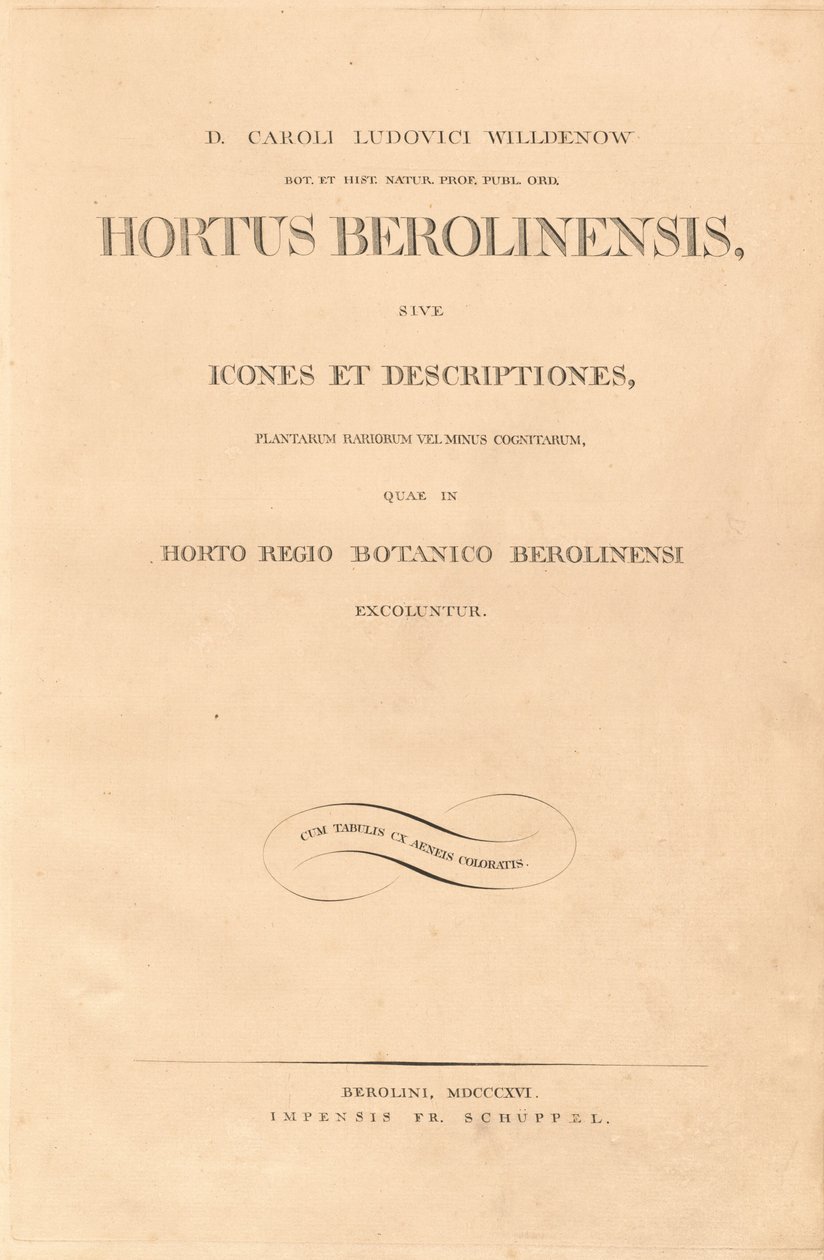 Hortus Berolinensis de Karl Ludwig Willdenow