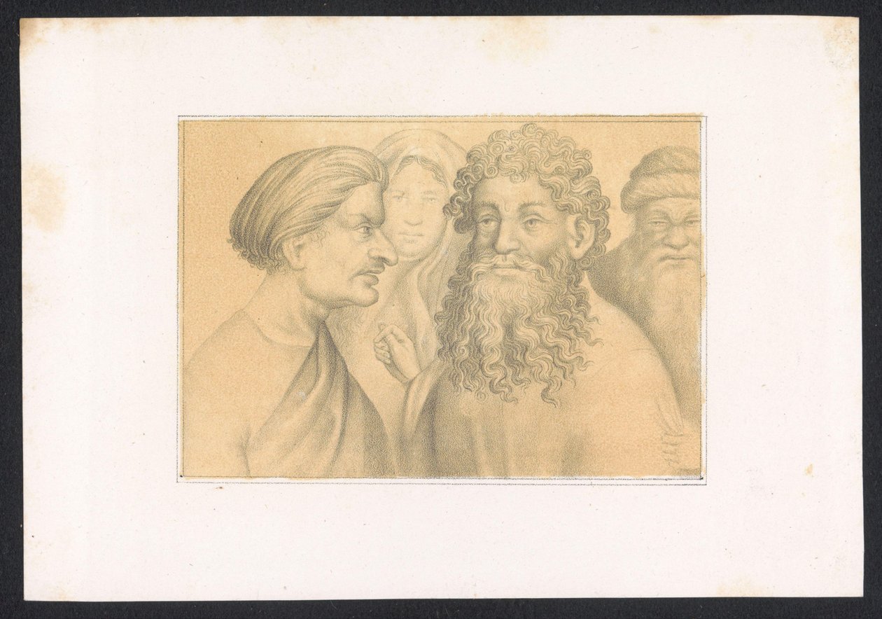 Tres hombres y un jonge vrouw Diseños y estudios de un maestro holandés del siglo XV. Siglo. Basado en los originales conservados en la Biblioteca Real de Berlín (título de la serie) de Karl Palzow
