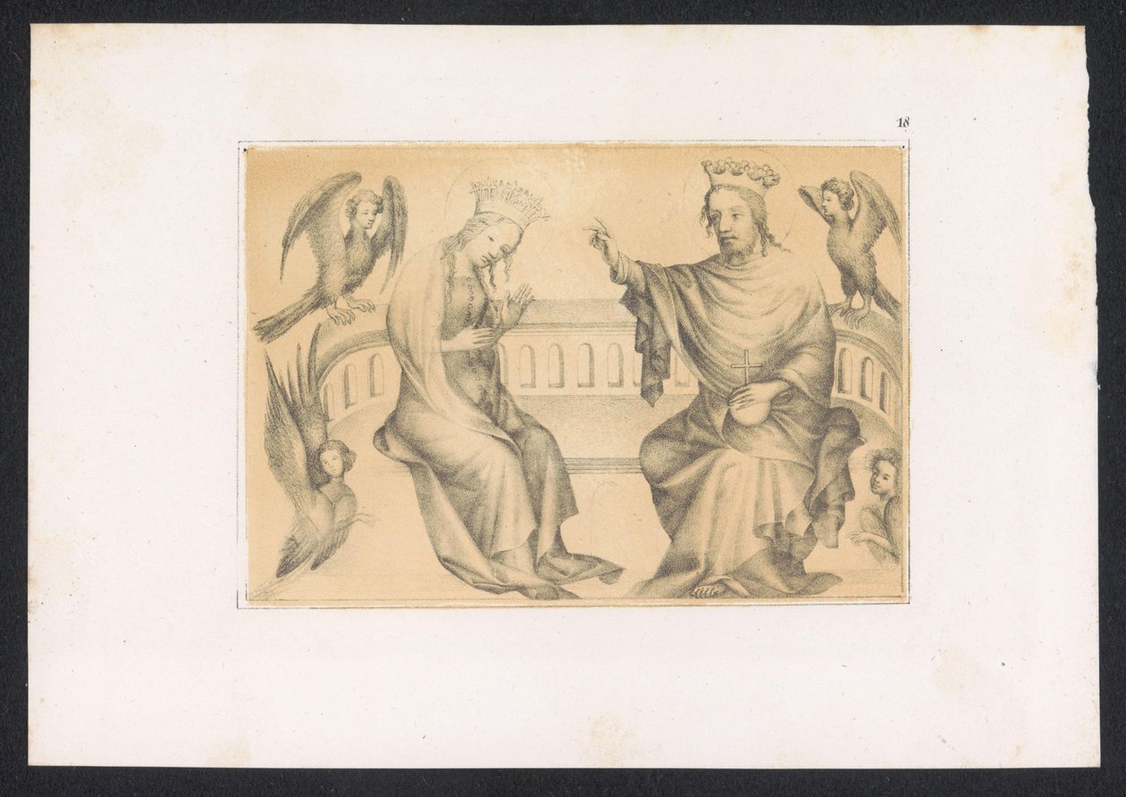 Kroning van María Diseños y estudios de un maestro holandés del siglo XV. Siglo. Basado en los originales conservados en la Biblioteca Real de Berlín (título de la serie) de Karl Palzow
