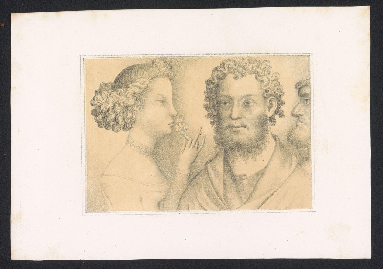Mannen en jonge vrouw Diseños y estudios de un maestro holandés del siglo XV. Siglo. Basado en los originales conservados en la Biblioteca Real de Berlín (título de la serie) de Karl Palzow