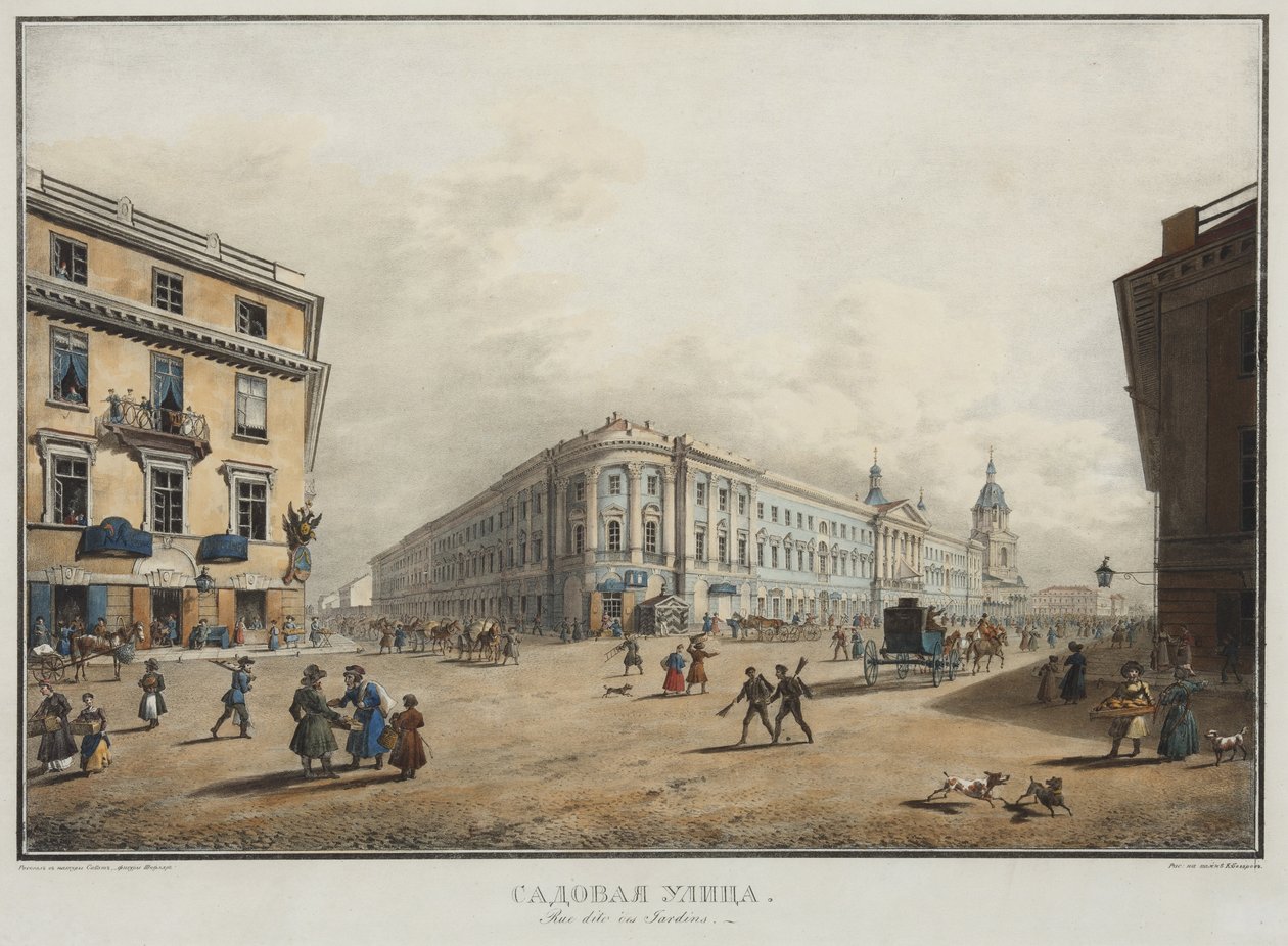 Vista de la calle Sadovaya en San Petersburgo de Karl Pavlovich Beggrov