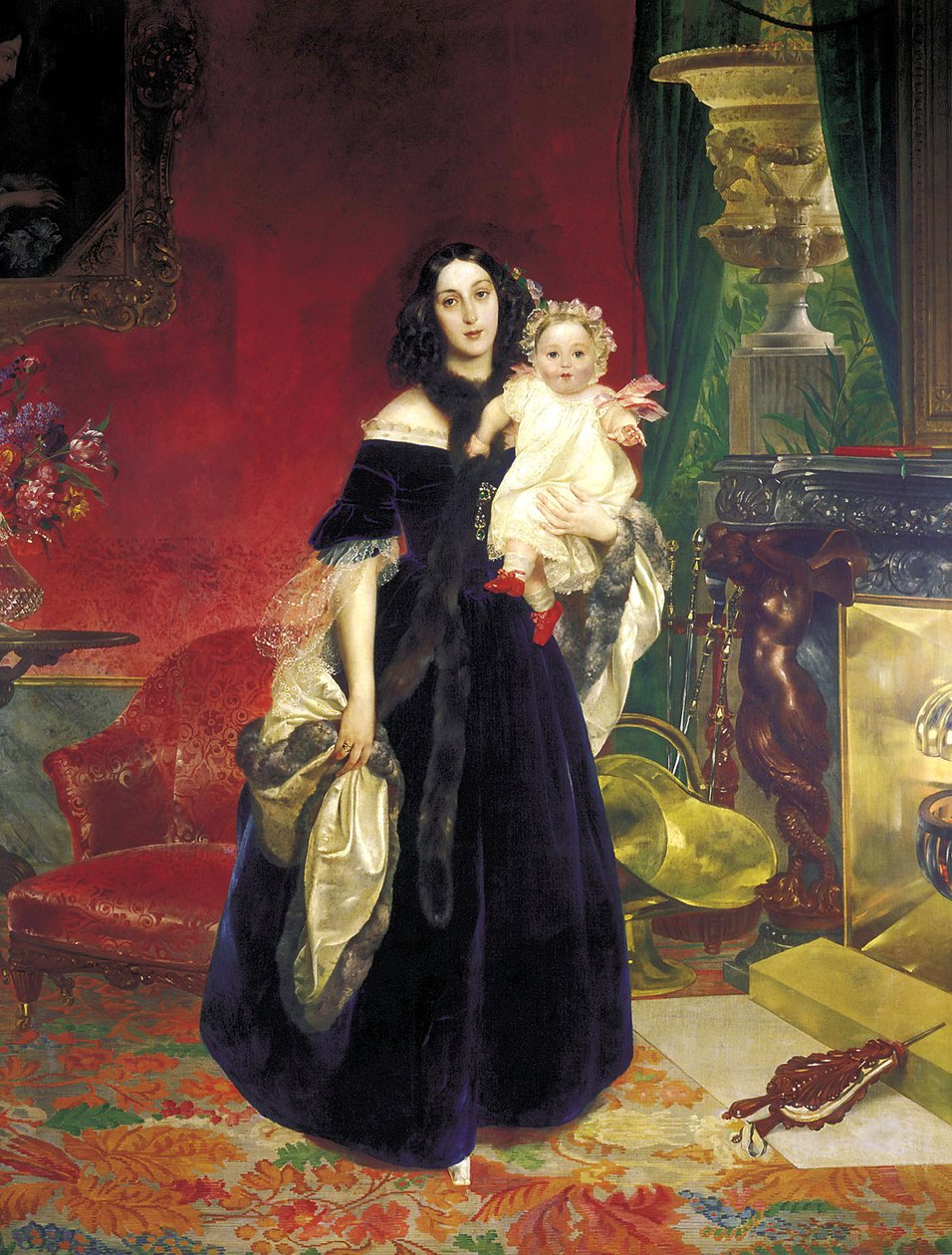Maria Arkadyevna Stolypina Beck 1819-1889 con su Hija, 1840 de Karl Pavlovich Bryullov