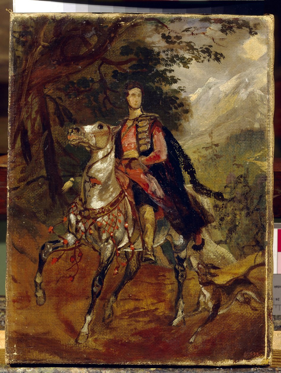 Retrato del Conde Anatole Nikolaievich Demidov (Demidoff), Primer Príncipe de San Donato (1812-1870). Pintura de Karl Pavlovich Briullov (1799-1852), óleo sobre lienzo, ca. 1831. Arte ruso de Karl Pavlovich Bryullov