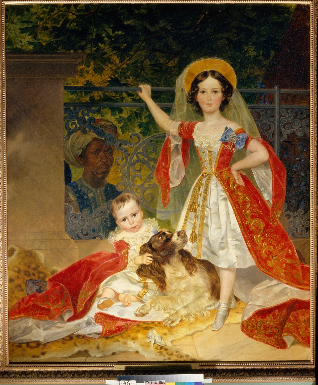 Portraits des enfants du Prince Volkonski (Retrato de los hijos del príncipe Volkonski) - Óleo sobre lienzo de Karl Pavlovich Briullov (Brioullov) (1799-1852) de Karl Pavlovich Bryullov