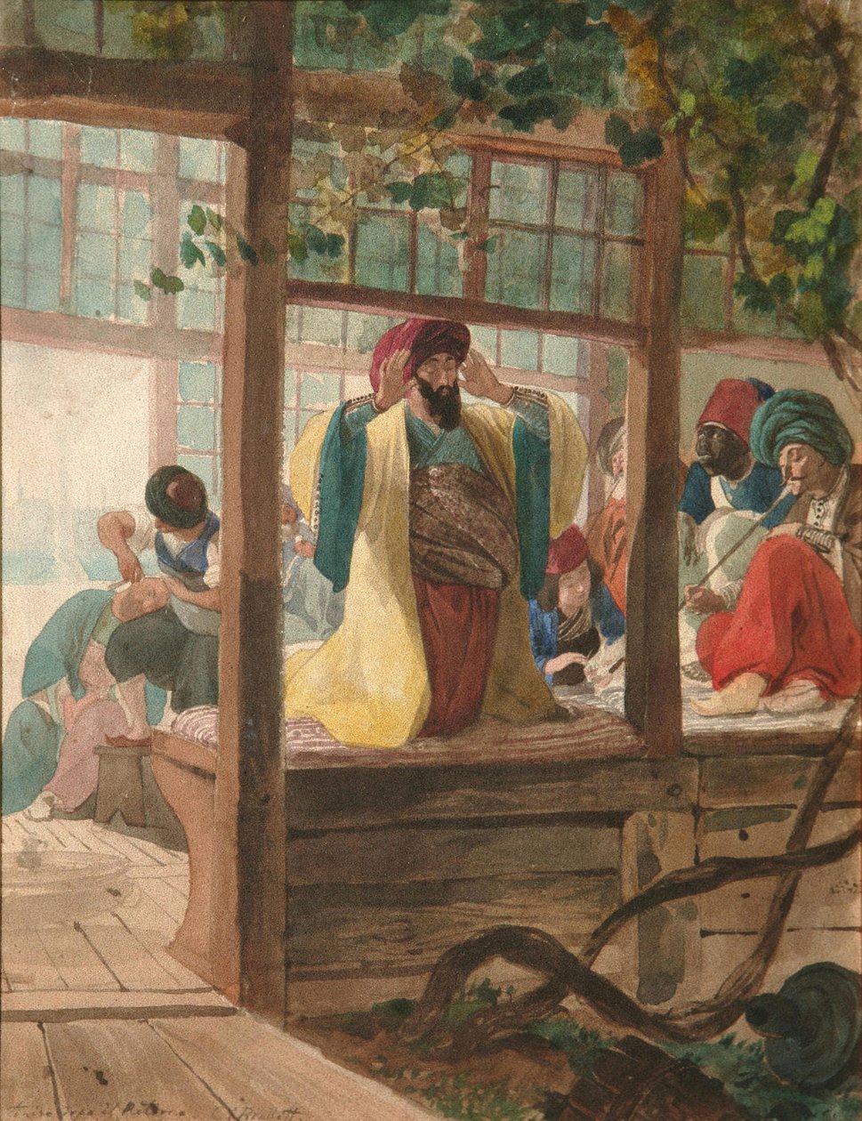 Una barbería, ca. 1849 de Karl Pavlovich Bryullov