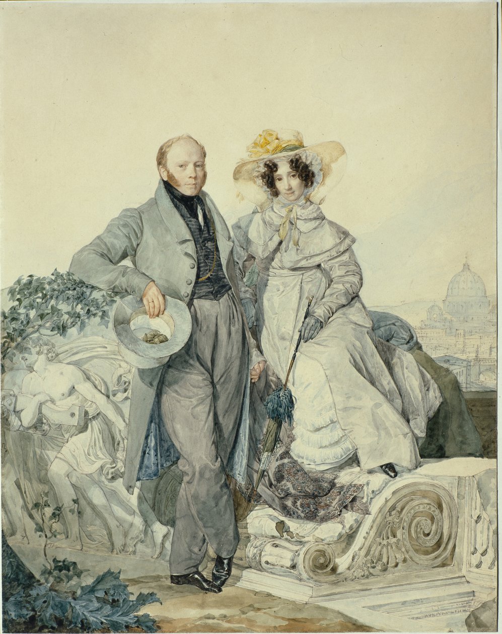 Retrato de Grigory Nikanorovich y Varvara Alexeyevna Olenin, 1827 de Karl Pavlovich Bryullov