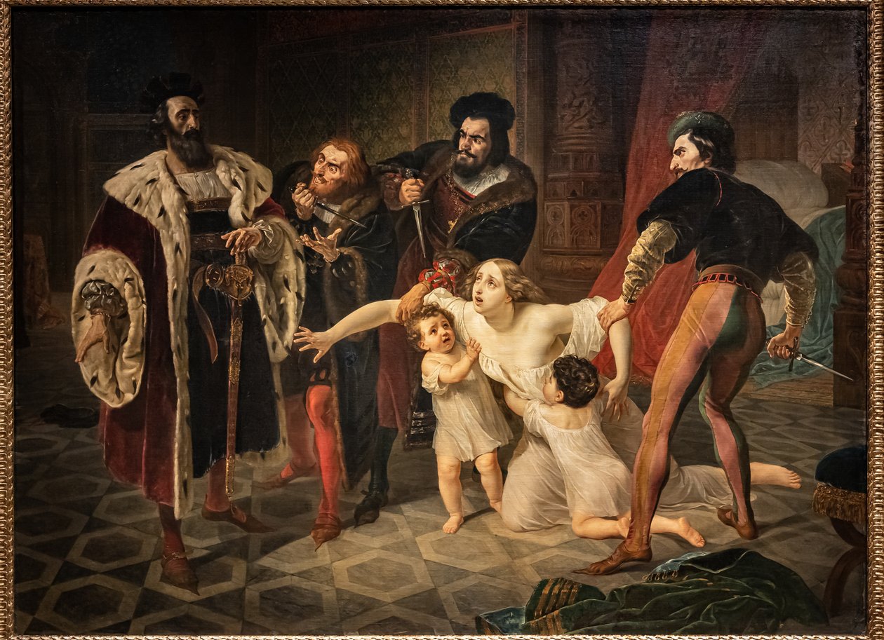 El sacrificio de Inés Di Castro (La muerte de Inés Di Castro) (óleo sobre lienzo) de Karl Pavlovich Bryullov