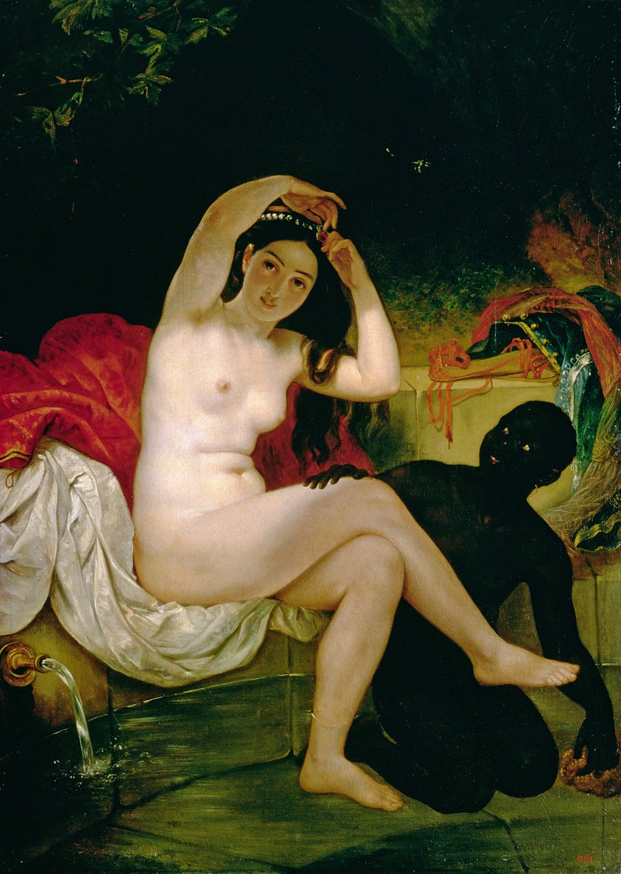 Virsavia, o bañista con una esclava negra (óleo sobre lienzo) de Karl Pavlovich Bryullov
