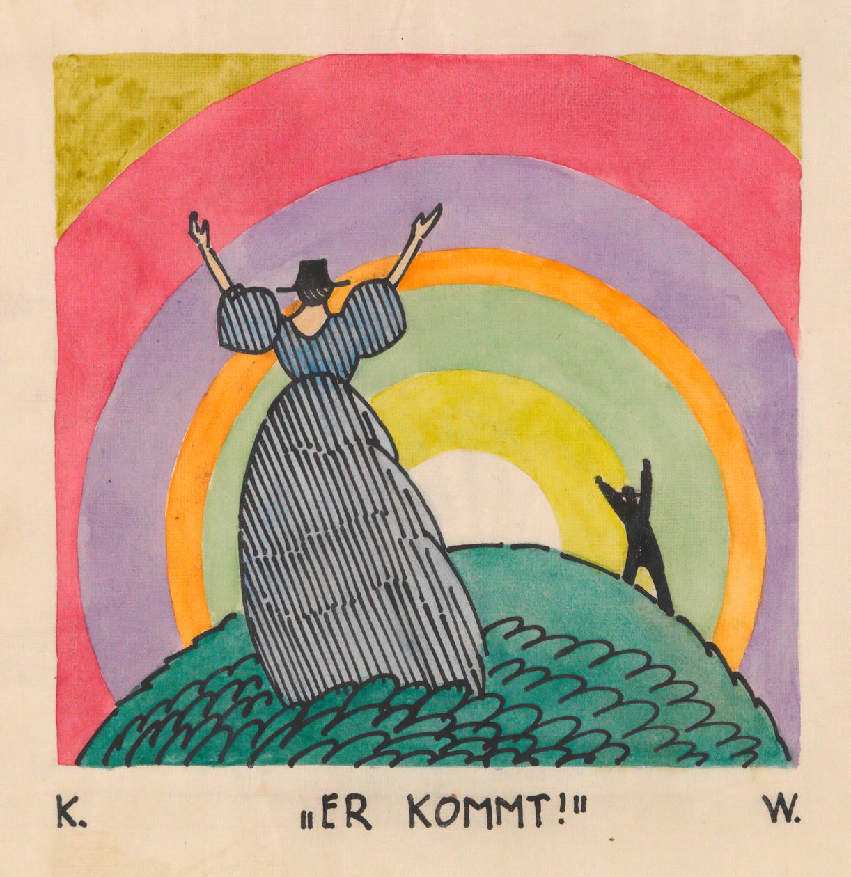 He Comes, c.1921 (gouache sobre papel) de Karl Wiener