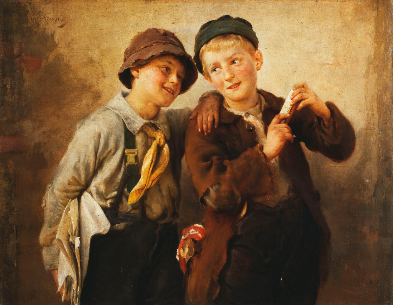 Dos chicos con armónica de Karl Witkowski