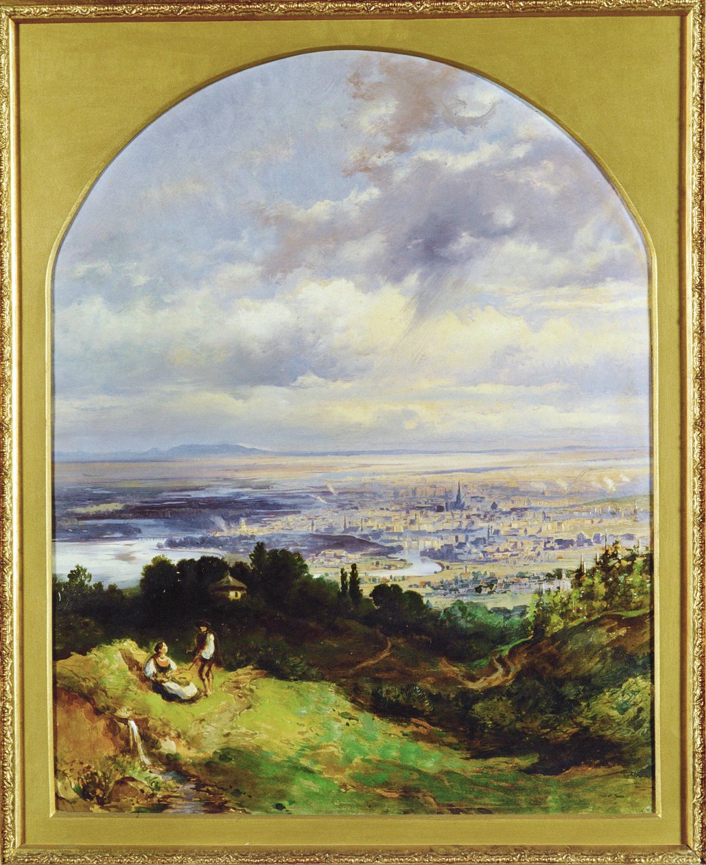 Blick auf Wien - Viena hacia 1860 ... (pintura sobre lienzo) de Karl the Elder Schweninger