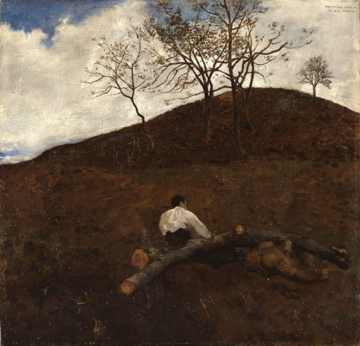 Paisaje en Primavera con la Colina de las Flores de Károly Ferenczy