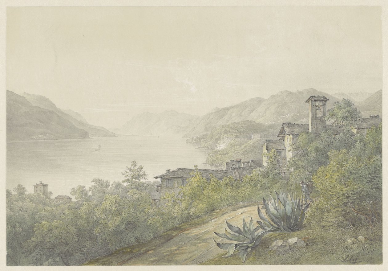 Vista desde el parque de Bellagio, en el lago de Como de Karoly Lajos Libay
