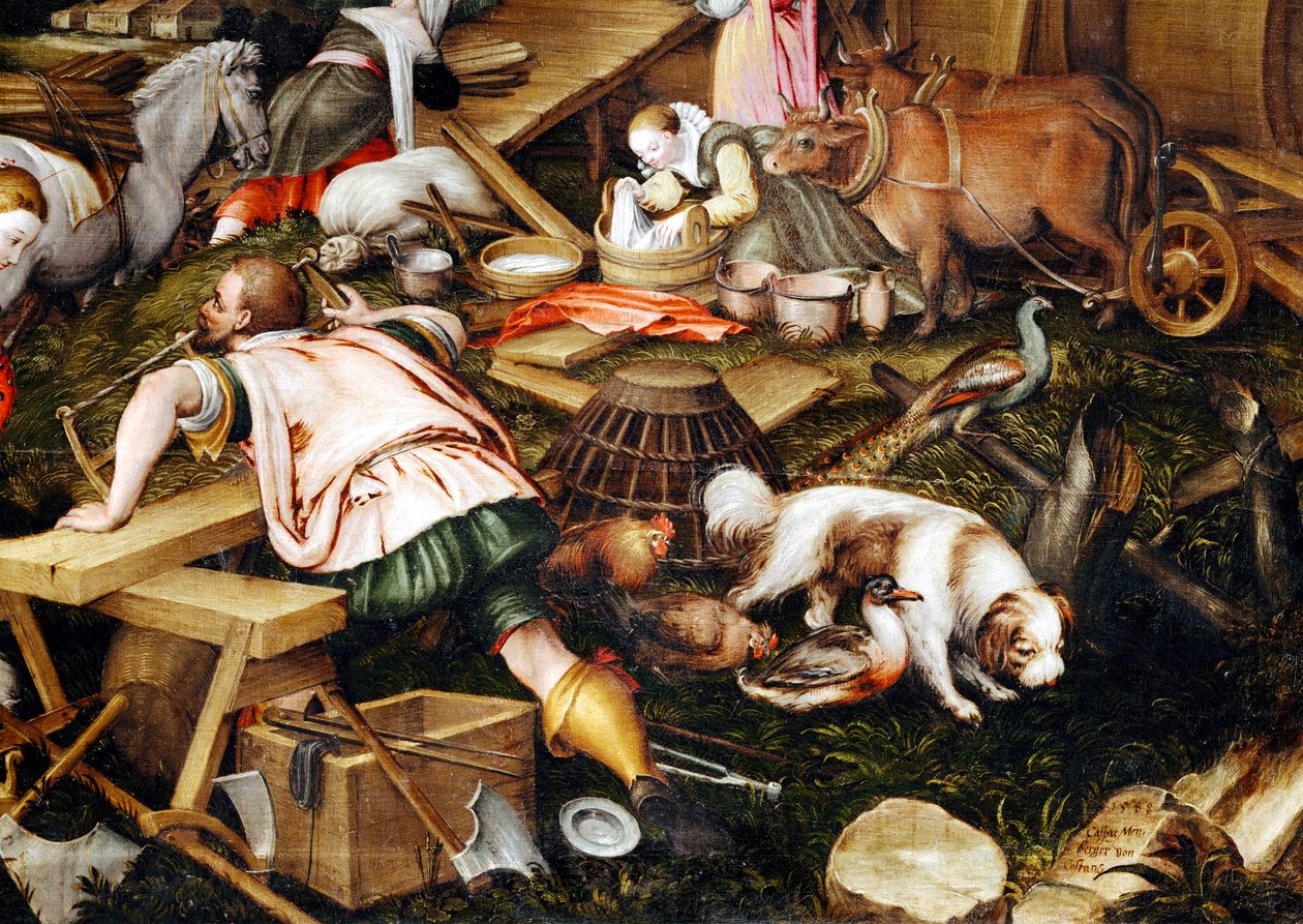 Los animales entran en el Arca de Noé ... (pintura sobre lienzo) de Kaspar the Elder Memberger