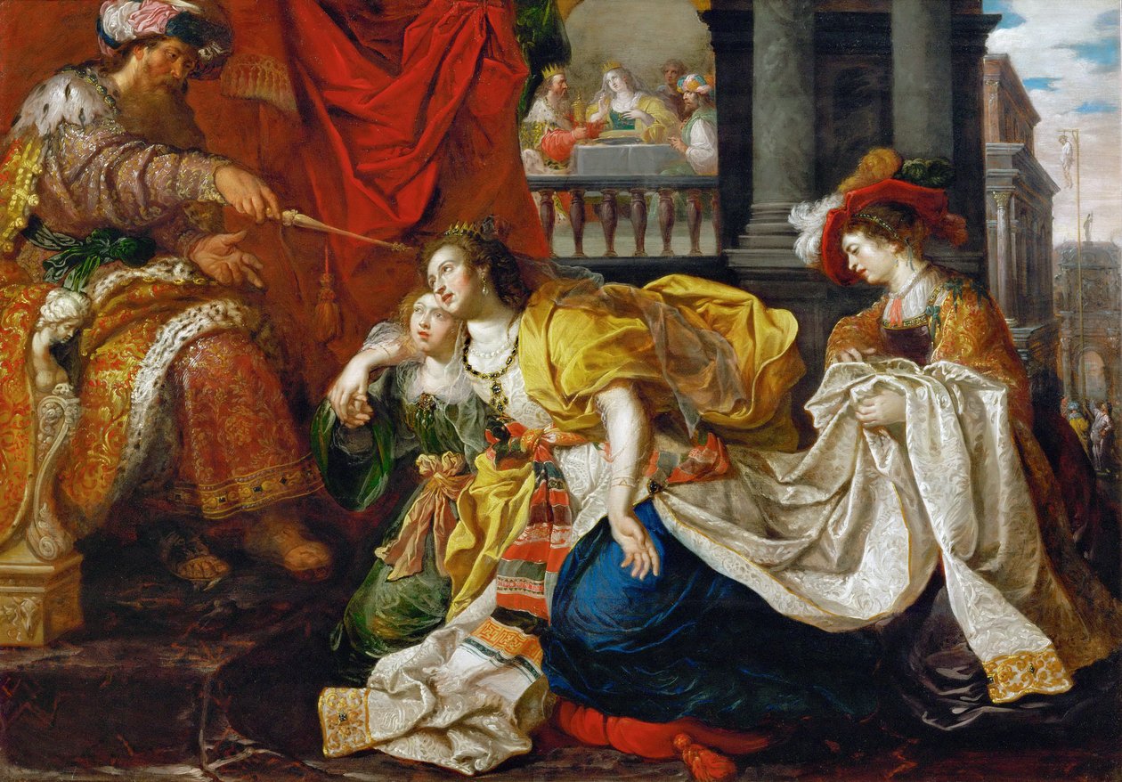 Ester ante Asuero de Kasper or Gaspar van den Hoecke