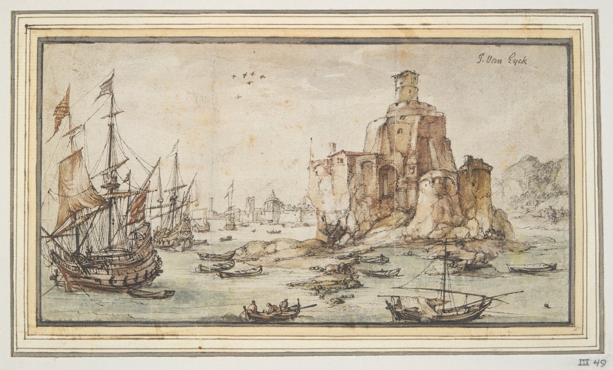 escena del puerto de Kasper van Eyck