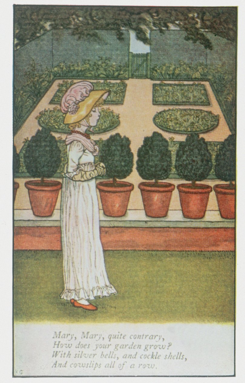 Libro de melodías del bebé de abril: Mary, Mary, Quite Contrary de Kate Greenaway
