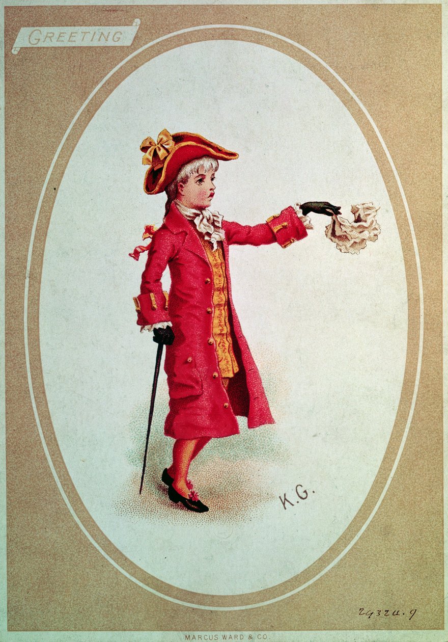 Niño vestido de escarlata de Kate Greenaway