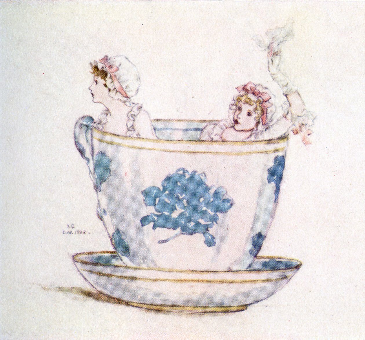 Una calma en una taza de té de Kate Greenaway de Kate Greenaway